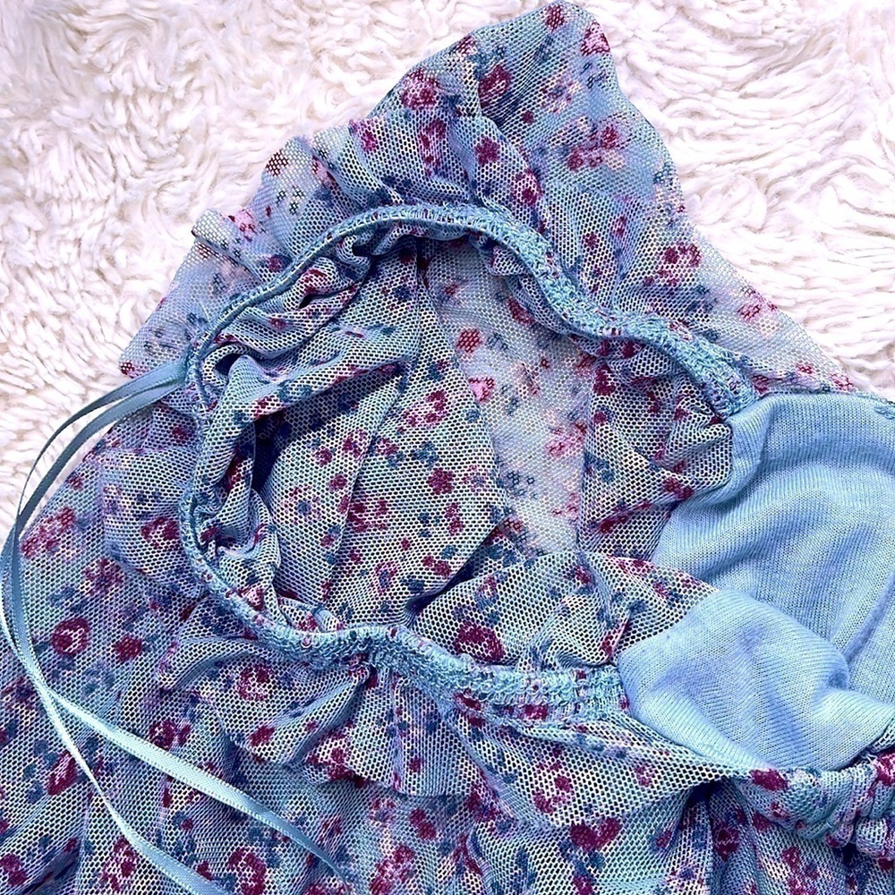 Wild Fable Crop Raglan Sleeve Stretch Floral Size Medium - Picture 7 of 7